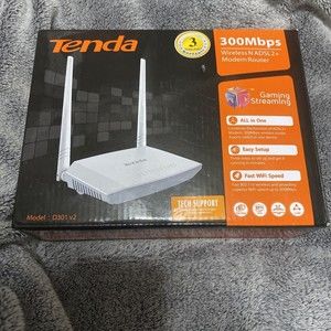 Tenda 300Mbps Wireless N ADSL2+ Modem router  Open box.. UsedD301 V2